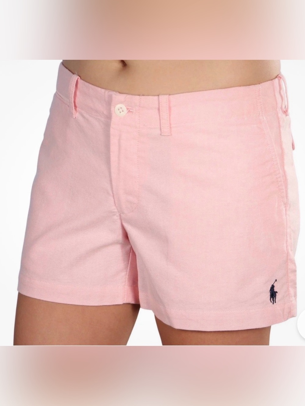 •RALPH LAUREN•BARBIE PINK RL POLO LOGO 3.5" INSEAM COTTON CHINO SHORT SIZE 2 EUC